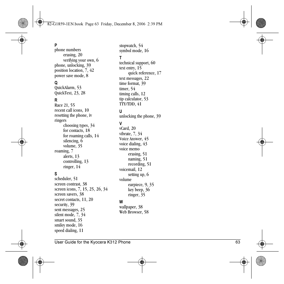 Kyocera K312 User Manual | Page 69 / 72