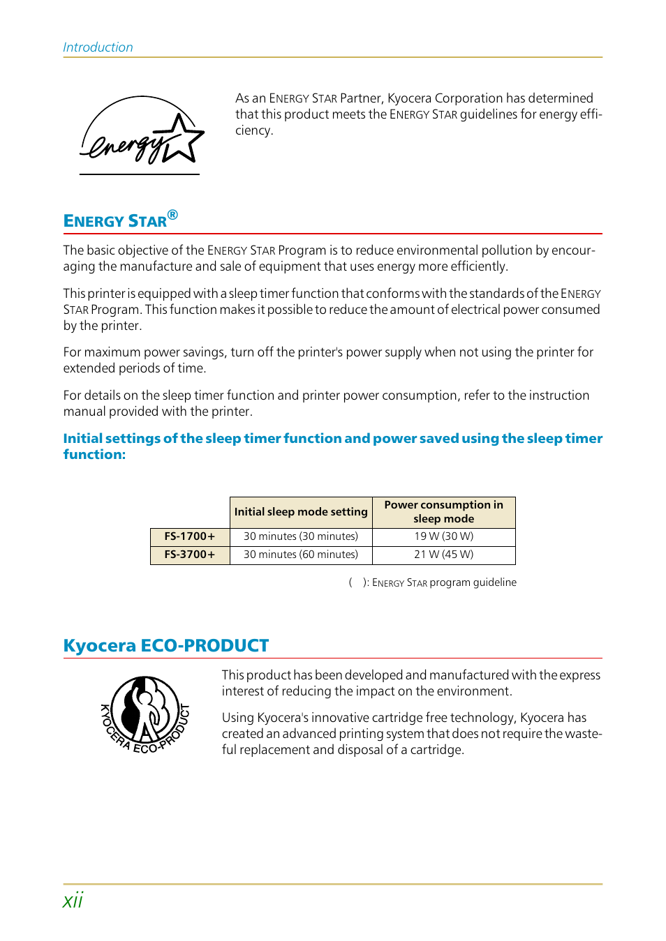 Kyocera eco-product | Kyocera FS-1700 User Manual | Page 13 / 154