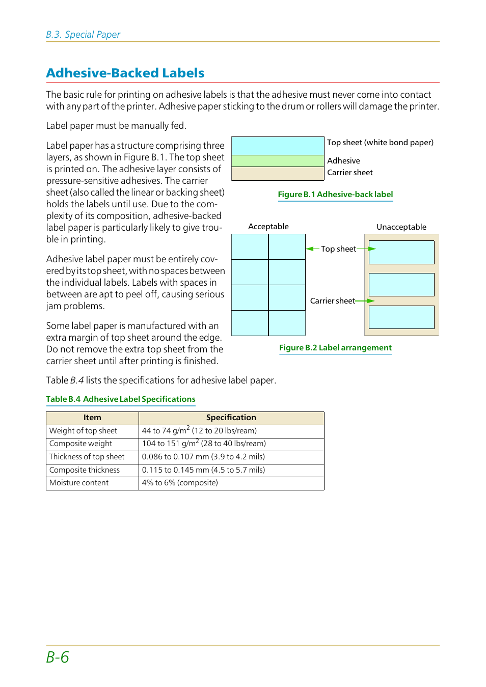 Adhesive-backed labels | Kyocera FS-1700 User Manual | Page 135 / 154