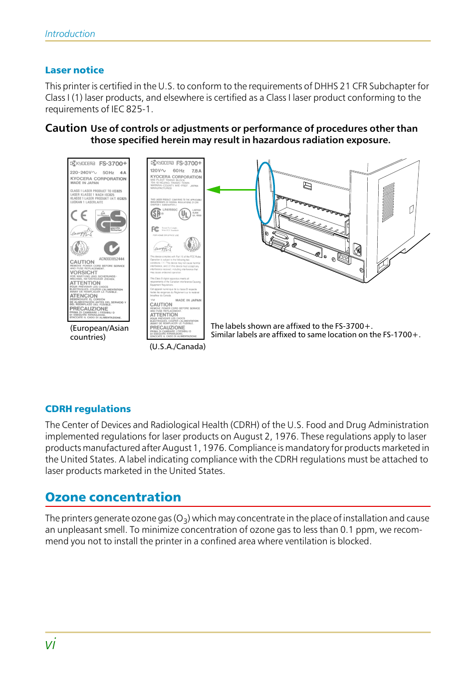 Ozone concentration | Kyocera FS-1700 User Manual | Page 7 / 154