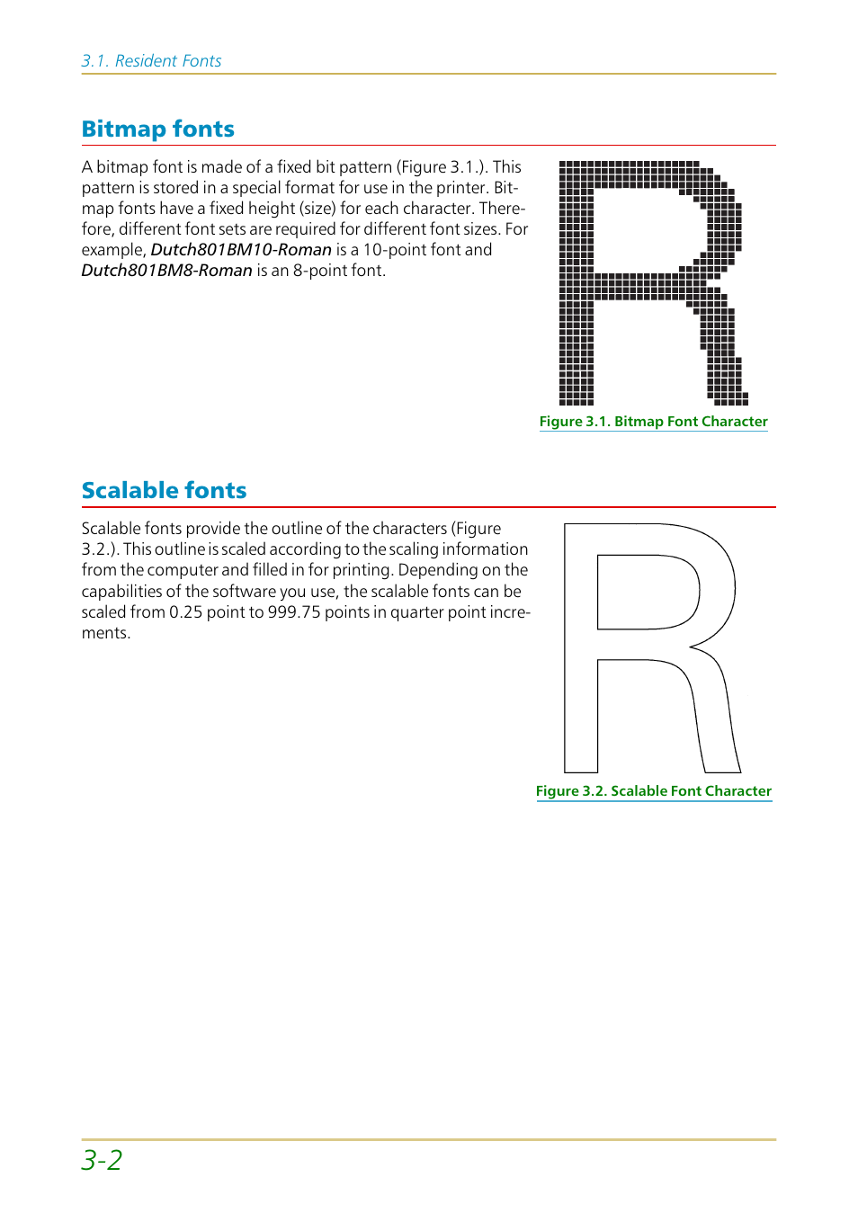 Bitmap fonts, Scalable fonts, Bitmap fonts —2 scalable fonts —2 | Kyocera FS-1700 User Manual | Page 73 / 154