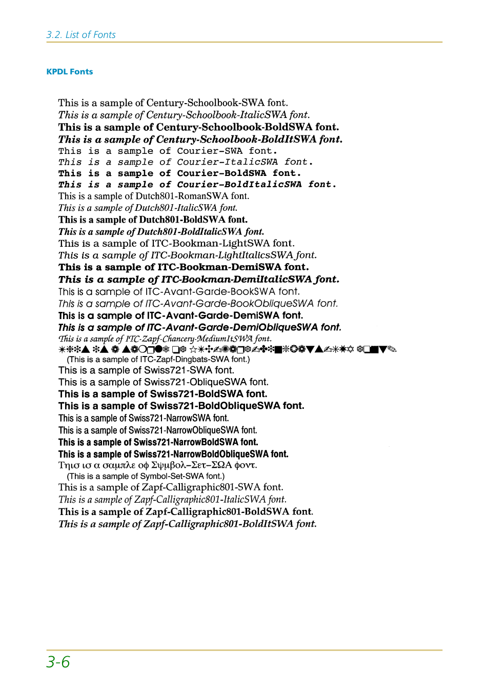 Kpdl fonts | Kyocera FS-1700 User Manual | Page 77 / 154