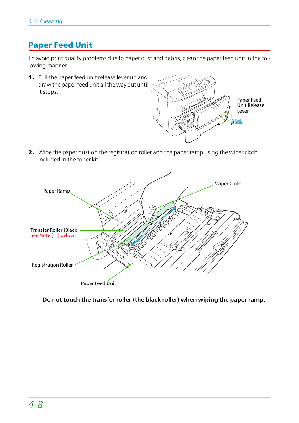Paper feed unit, Paper feed unit —8 | Kyocera FS-1700 User Manual | Page 87 / 154