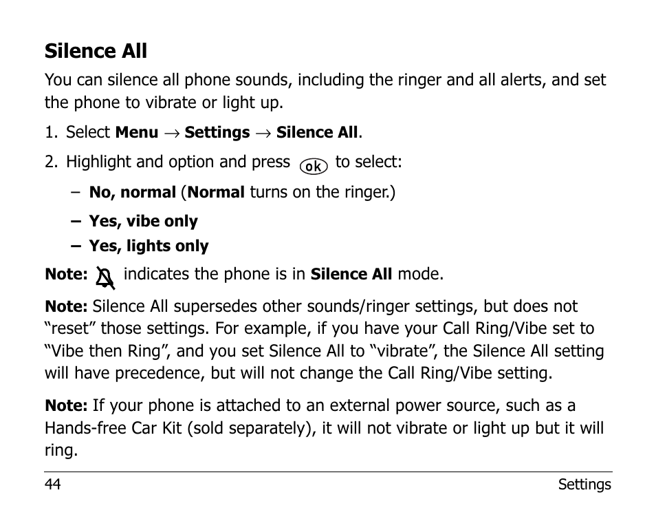 Silence all | Kyocera 2255 User Manual | Page 58 / 110