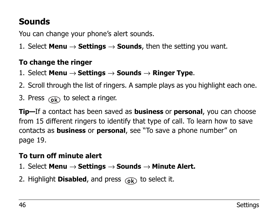 Sounds | Kyocera 2255 User Manual | Page 60 / 110