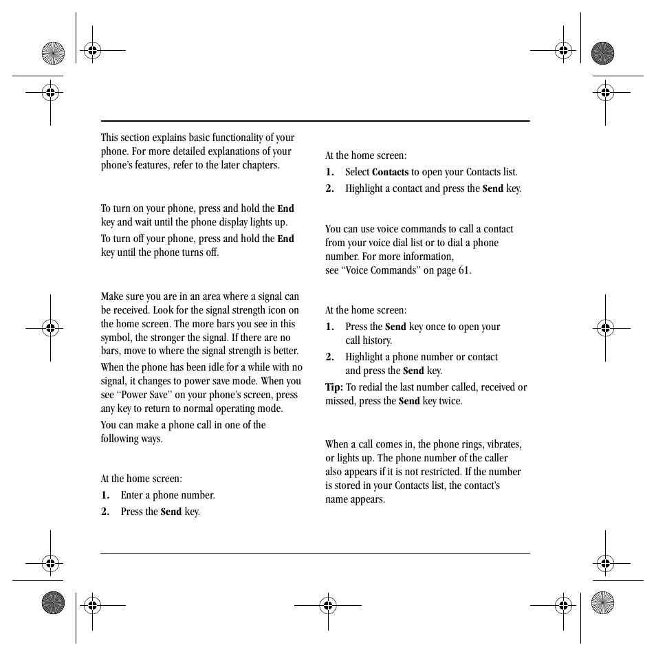 Powering up, Making phone calls, Answering phone calls | Kyocera S4000 User Manual | Page 16 / 80
