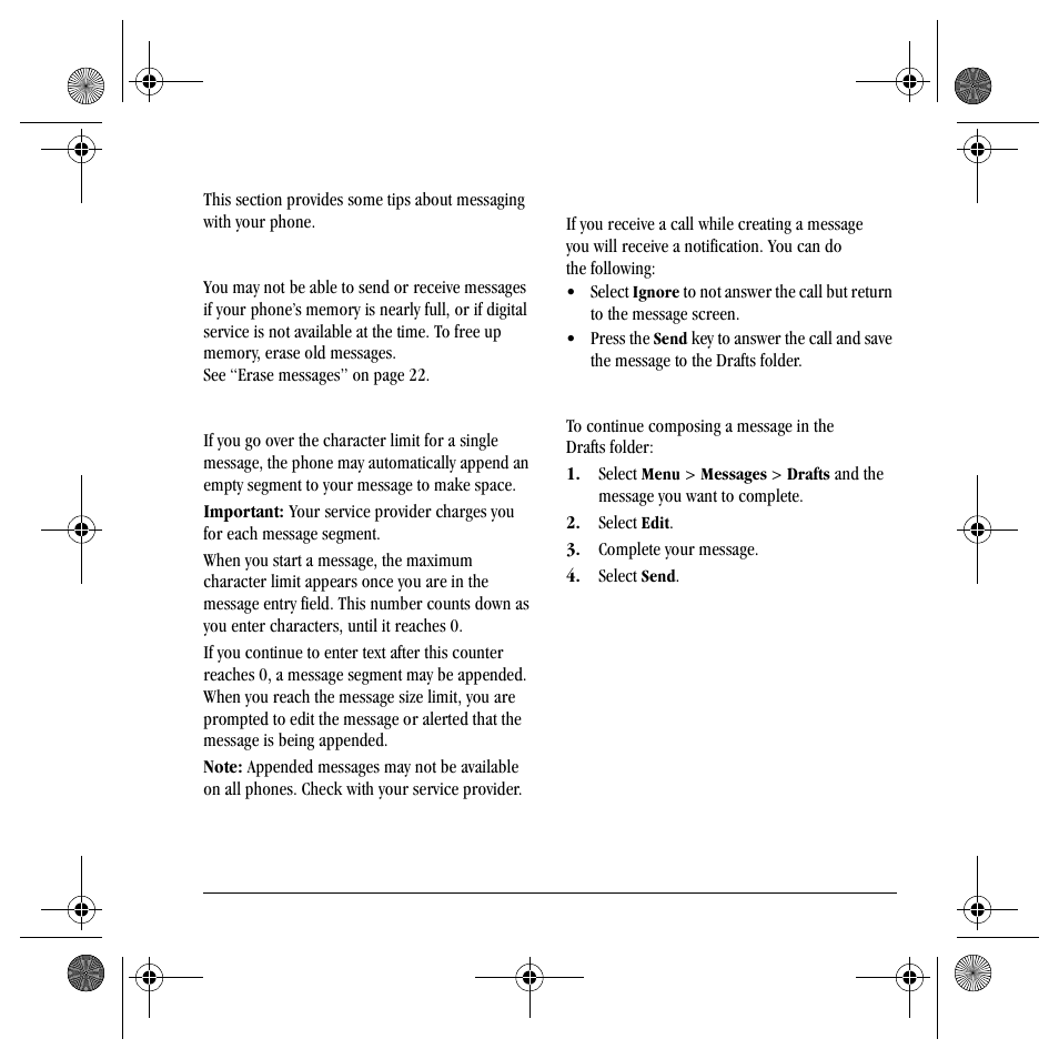 Working with messages | Kyocera S4000 User Manual | Page 31 / 80