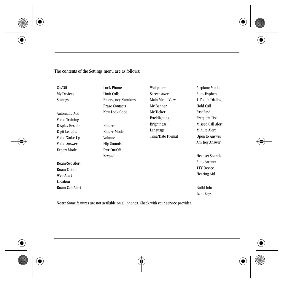 13 s, Menu options, Ettings | Kyocera S4000 User Manual | Page 55 / 80
