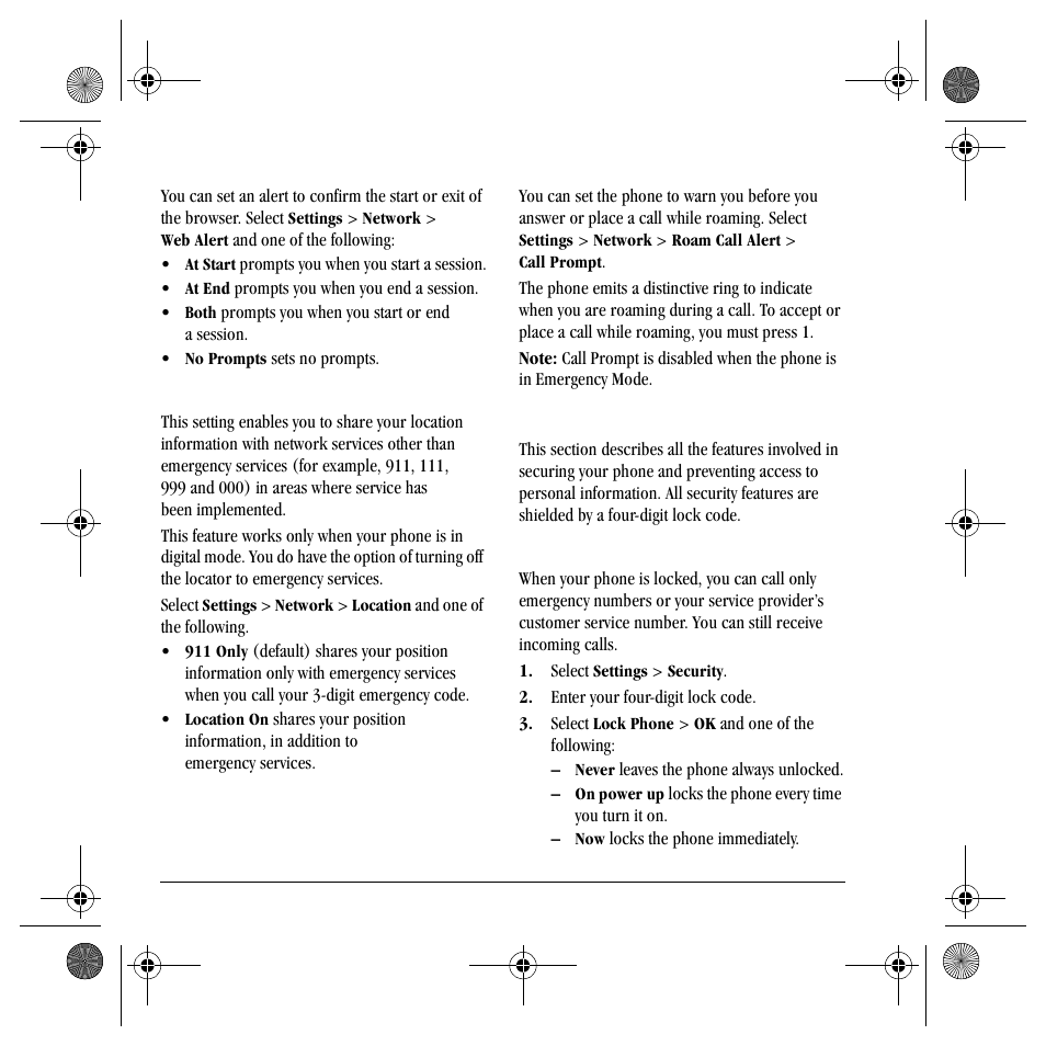 Security | Kyocera S4000 User Manual | Page 60 / 80