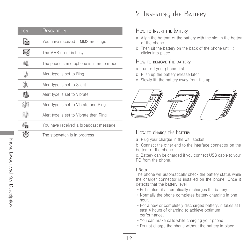 Inserting the battery | Kyocera E3500 User Manual | Page 14 / 60