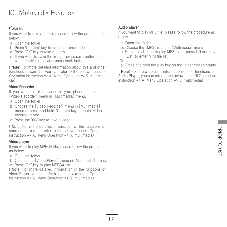 Multimedia function, Camera | Kyocera E3500 User Manual | Page 19 / 60