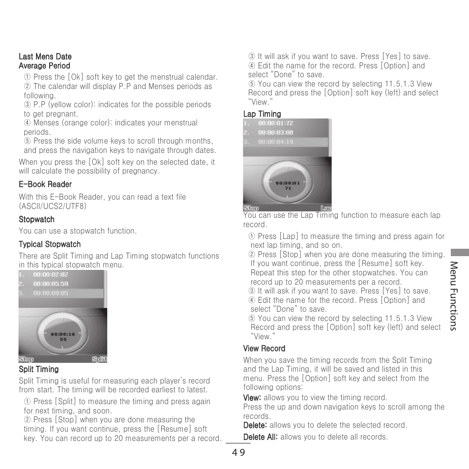 Enu unc tions | Kyocera E3500 User Manual | Page 51 / 60