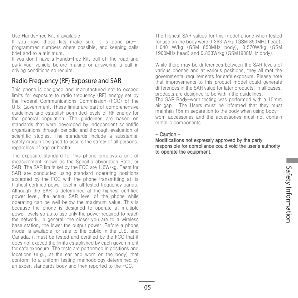 2adio, 3af et y ormation | Kyocera E3500 User Manual | Page 7 / 60