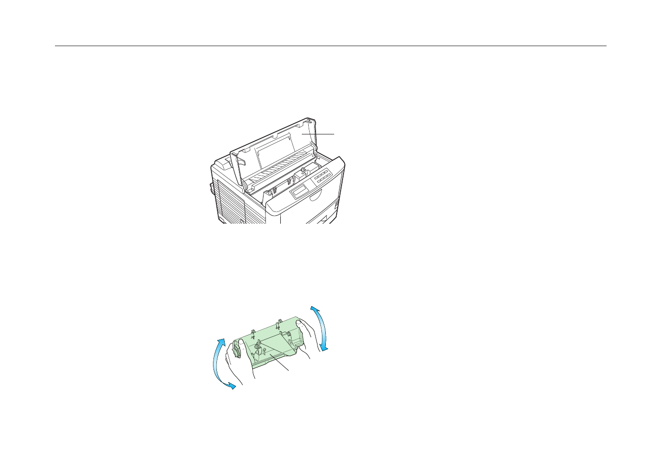 Open the top cover, Install the toner container | Kyocera FS-6700 User Manual | Page 36 / 224