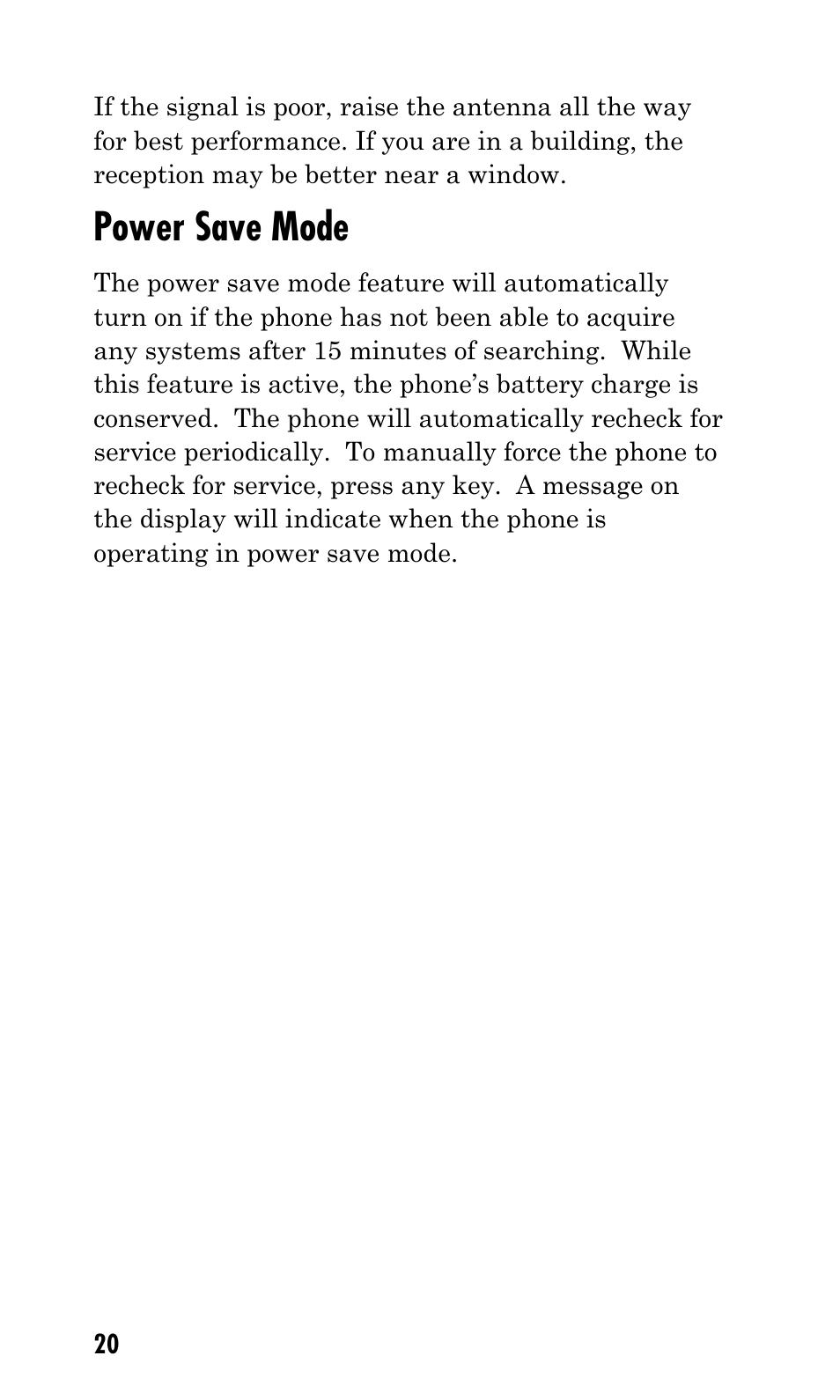 Power save mode | Kyocera Q Phone User Manual | Page 20 / 60
