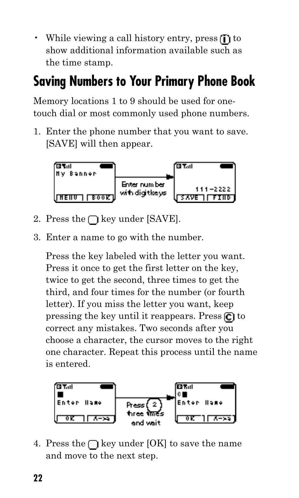 Saving numbers to your primary phone book | Kyocera Q Phone User Manual | Page 22 / 60