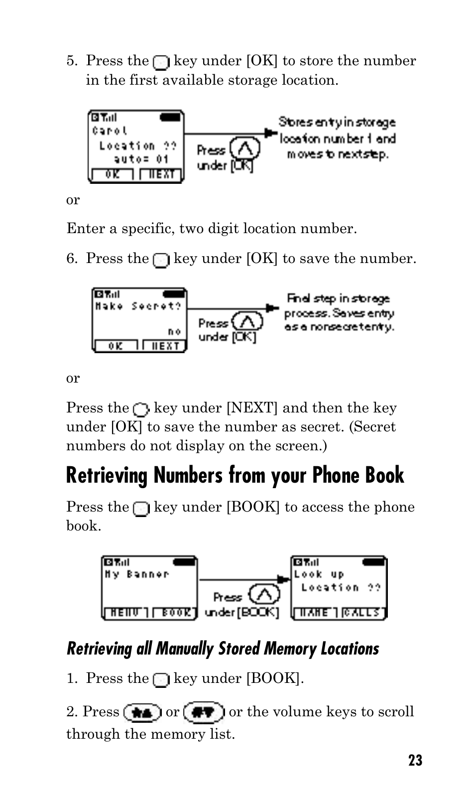 Retrieving numbers from your phone book | Kyocera Q Phone User Manual | Page 23 / 60