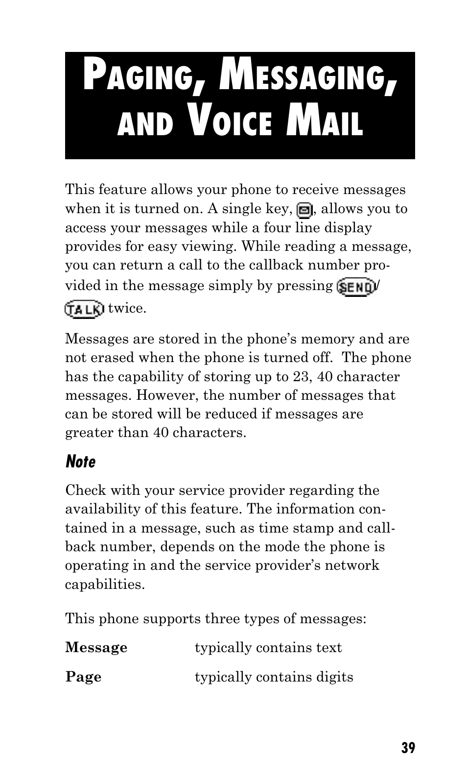 Aging, Essaging, Oice | Kyocera Q Phone User Manual | Page 39 / 60