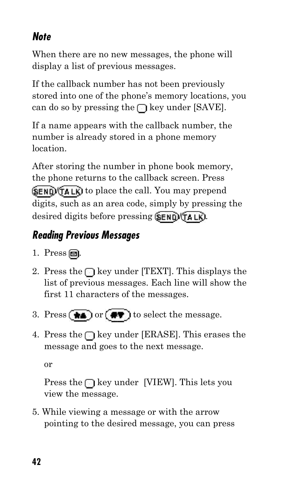 Reading previous messages | Kyocera Q Phone User Manual | Page 42 / 60