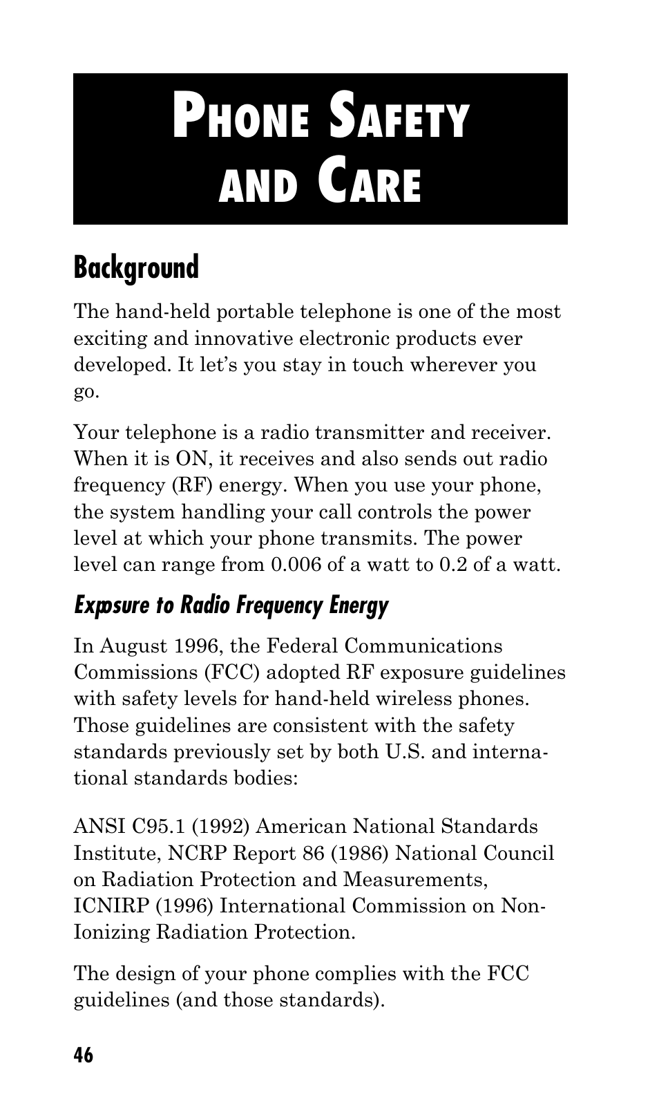 Hone, Afety and | Kyocera Q Phone User Manual | Page 46 / 60