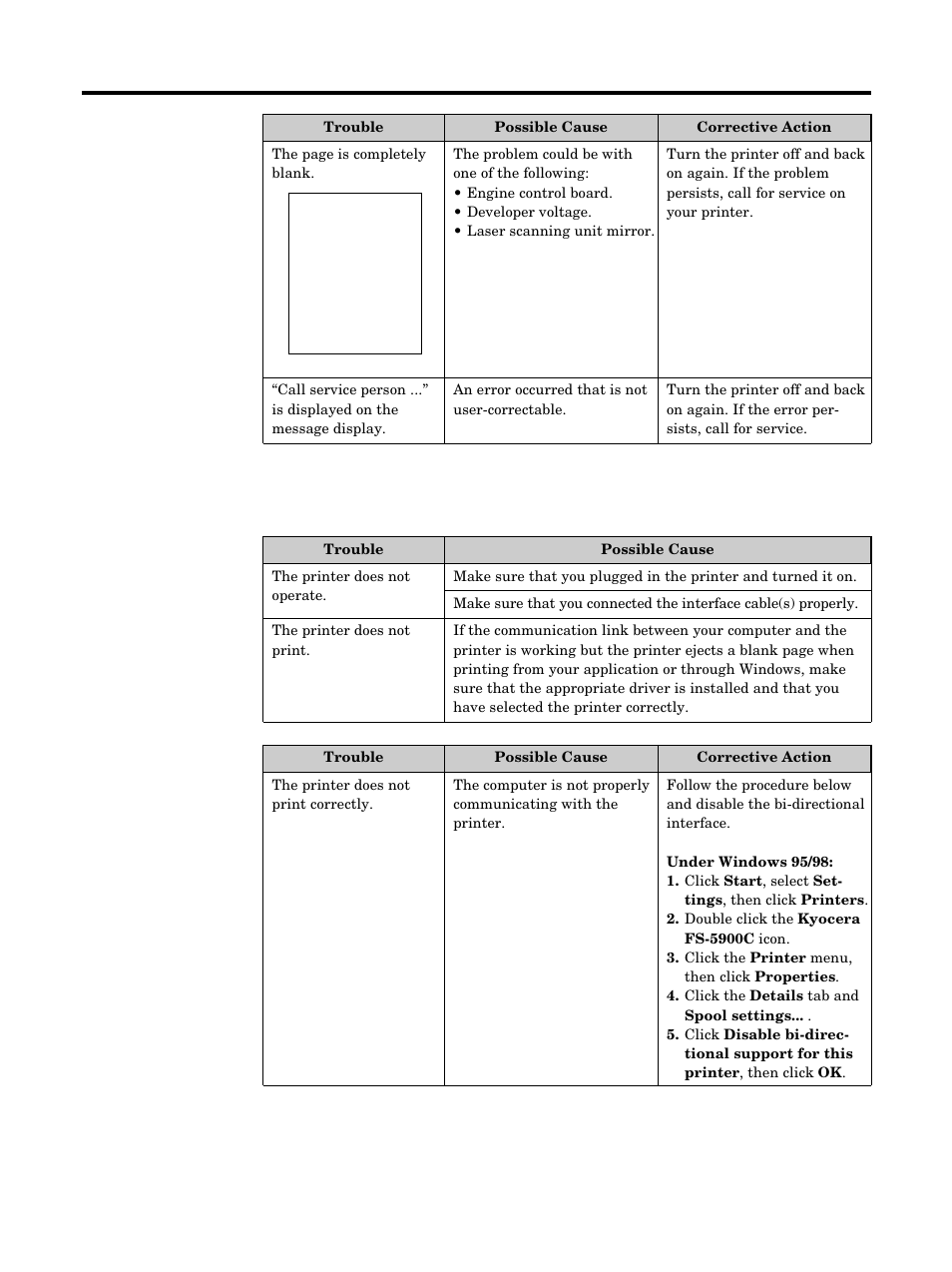 Care and maintenance, If you can’t make a print | Kyocera FS-5900C User Manual | Page 103 / 132