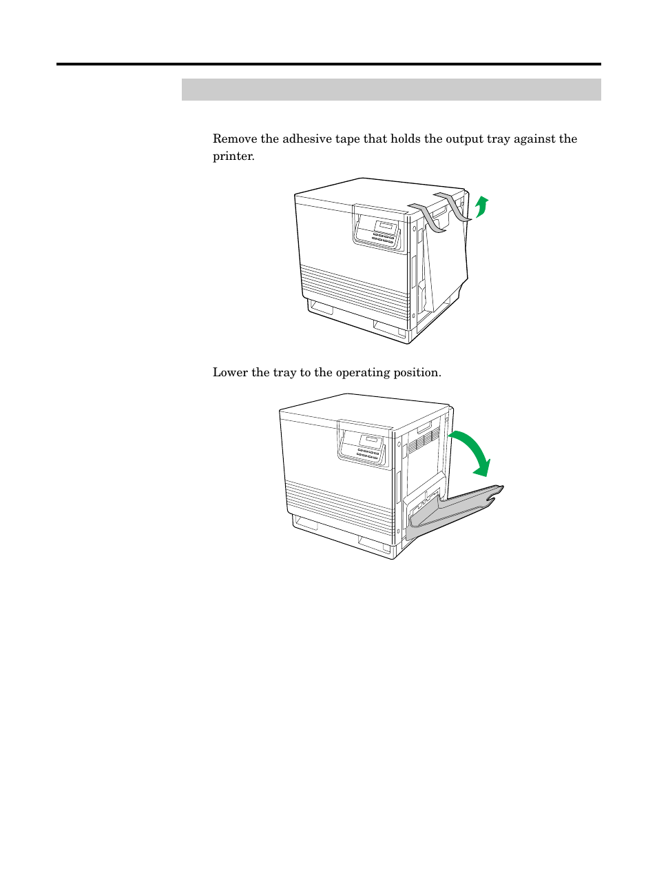 Setting up the output tray, Setup | Kyocera FS-5900C User Manual | Page 26 / 132