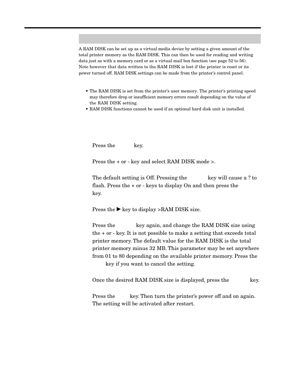 Ram disk, Using the printer | Kyocera FS-5900C User Manual | Page 64 / 132