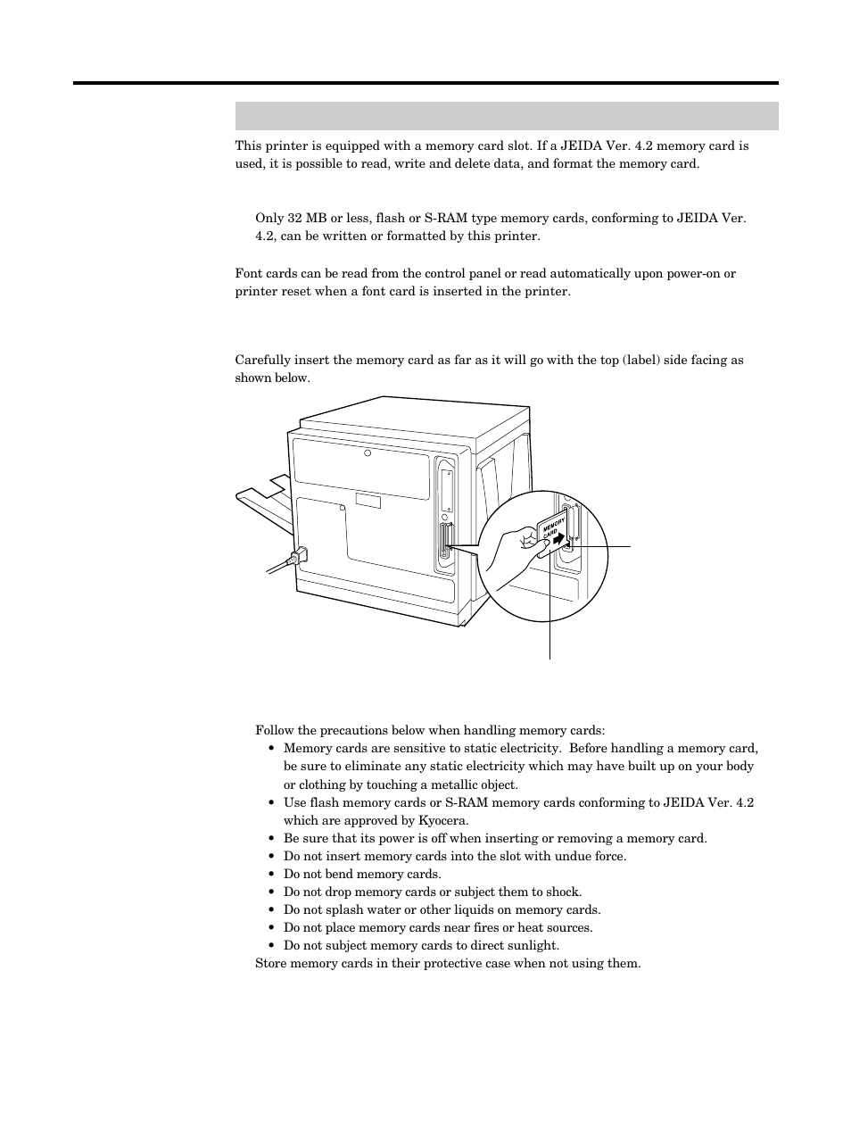 Memory cards, P. 57), Using the printer | Kyocera FS-5900C User Manual | Page 70 / 132