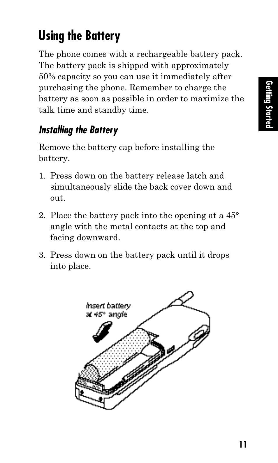 Using the battery, Installing the battery | Kyocera Mita FS-1900 User Manual | Page 11 / 60