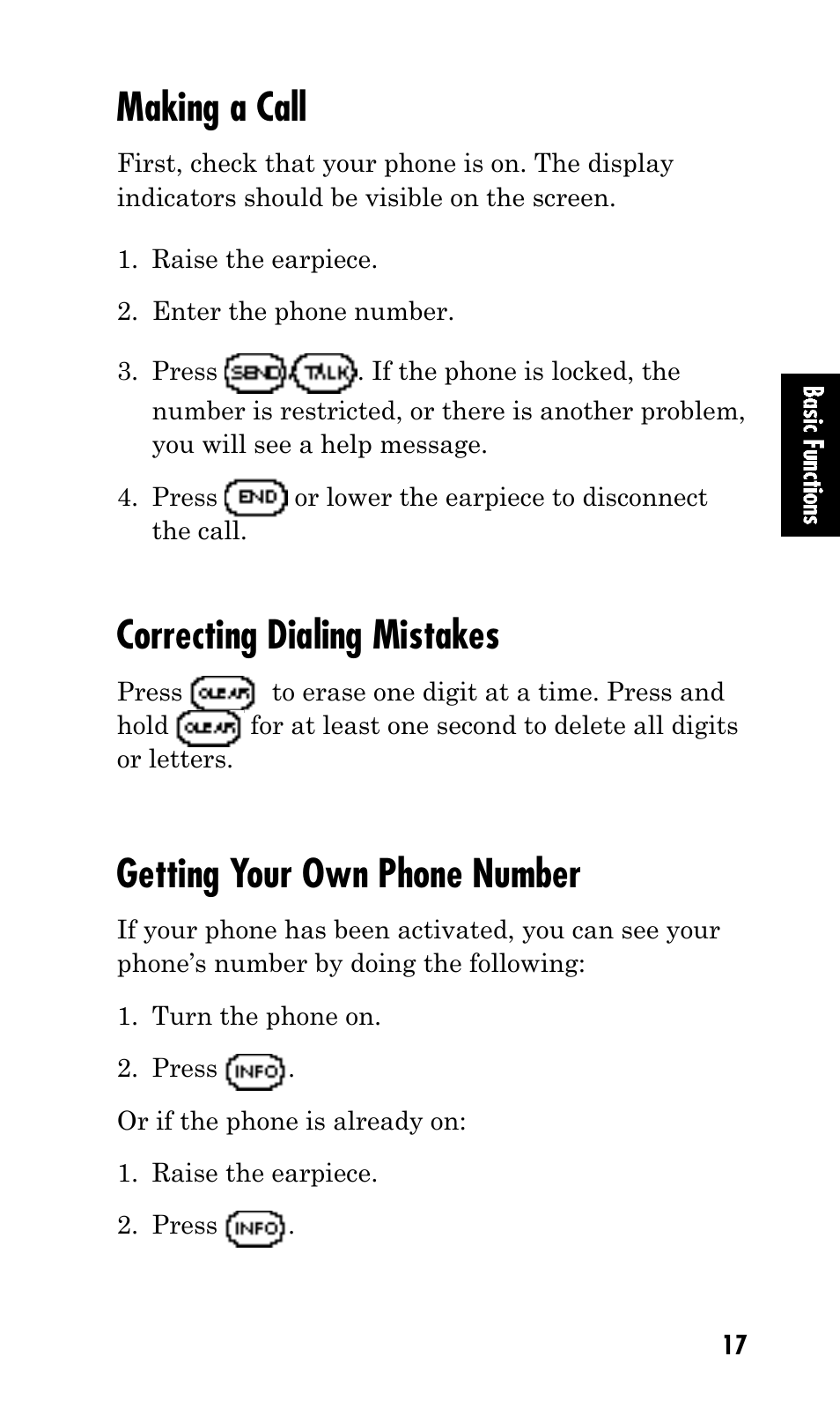 Making a call, Correcting dialing mistakes, Getting your own phone number | Kyocera Mita FS-1900 User Manual | Page 17 / 60