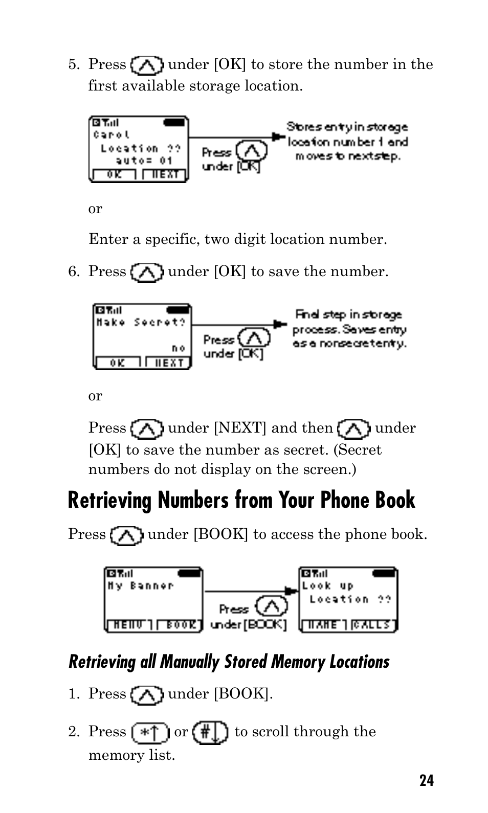 Retrieving numbers from your phone book | Kyocera Mita FS-1900 User Manual | Page 24 / 60