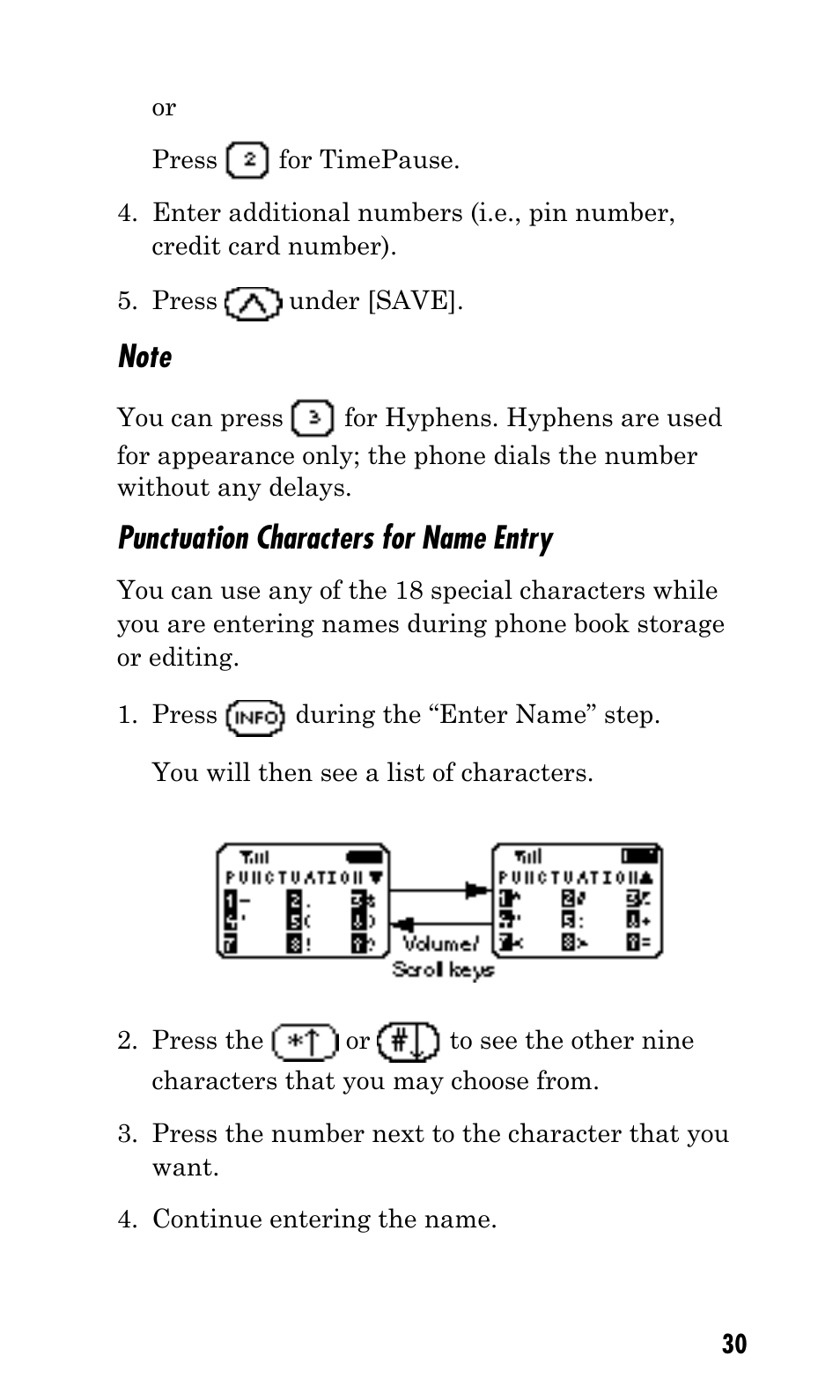 Punctuation characters for name entry | Kyocera Mita FS-1900 User Manual | Page 30 / 60