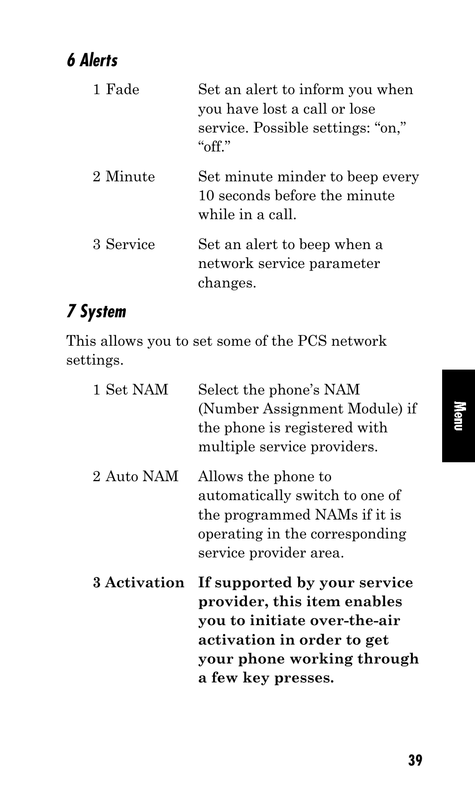 6 alerts, 7 system | Kyocera Mita FS-1900 User Manual | Page 39 / 60