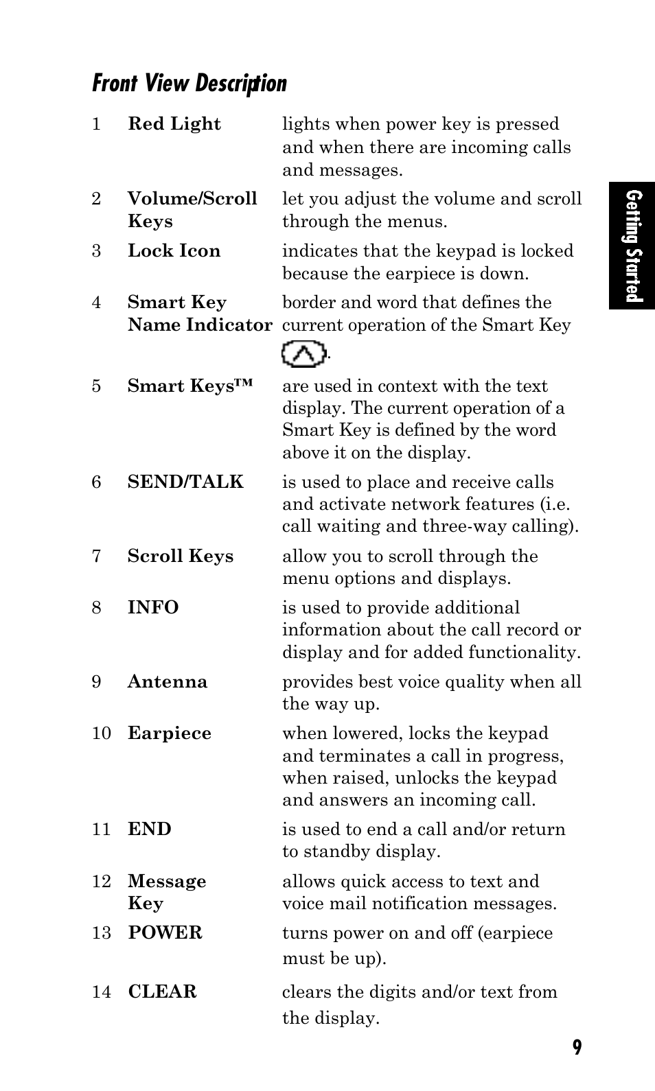 Front view description | Kyocera Mita FS-1900 User Manual | Page 9 / 60