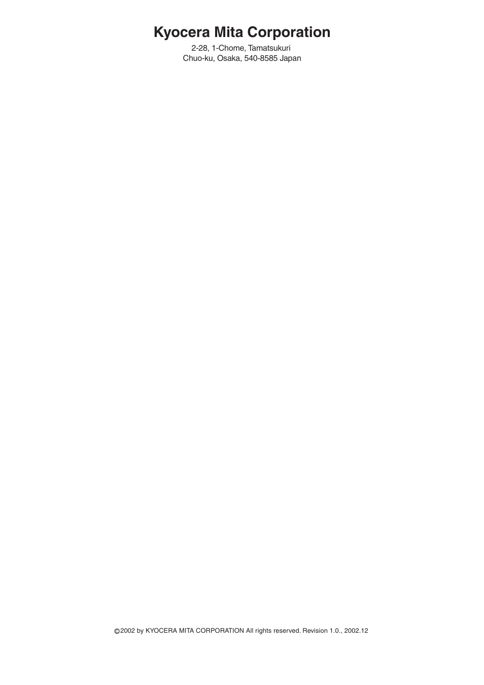 Kyocera mita corporation | Kyocera FS-C8008DN User Manual | Page 214 / 214