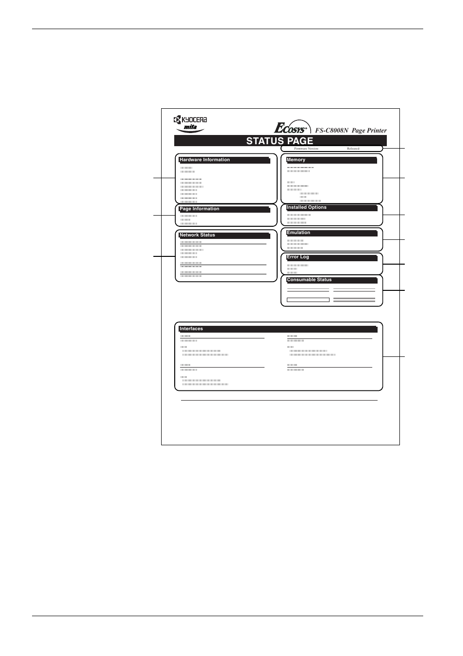 Ion, see, Status page | Kyocera FS-C8008DN User Manual | Page 63 / 214