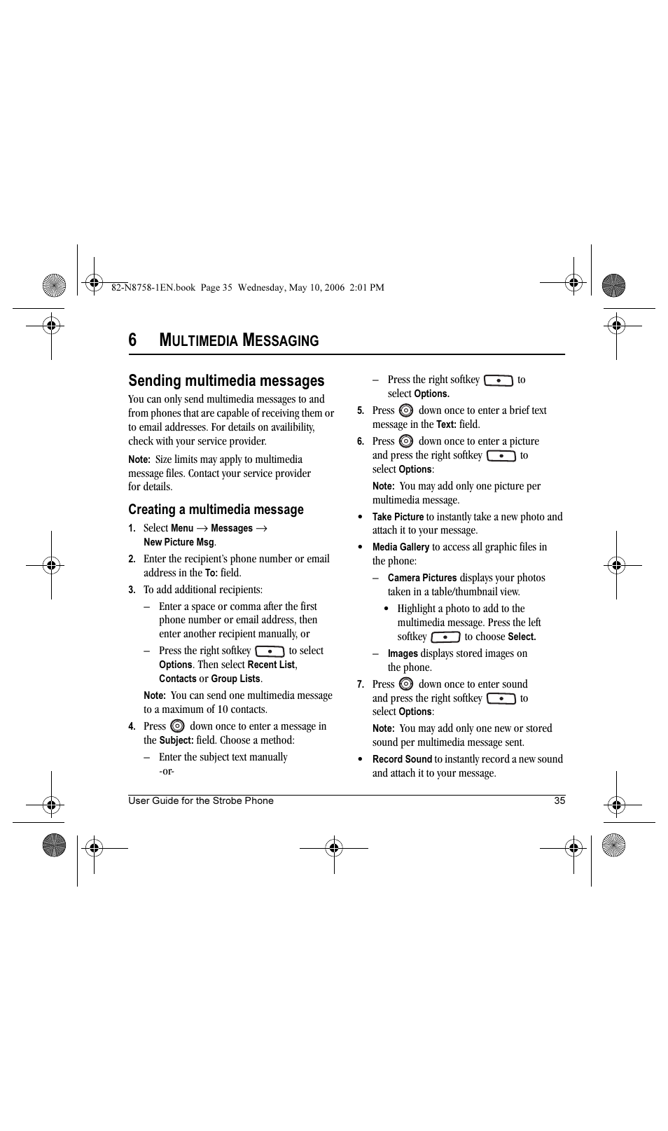 Sending multimedia messages, Ultimedia, Essaging | Kyocera Strobe K612b User Manual | Page 43 / 80