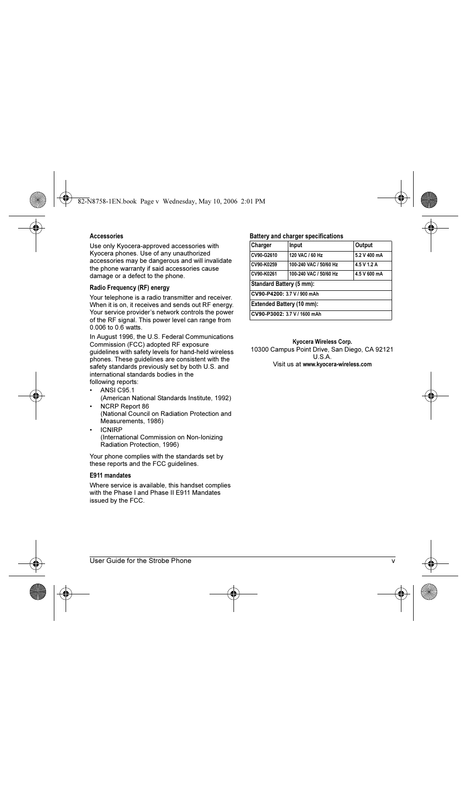 Kyocera Strobe K612b User Manual | Page 5 / 80