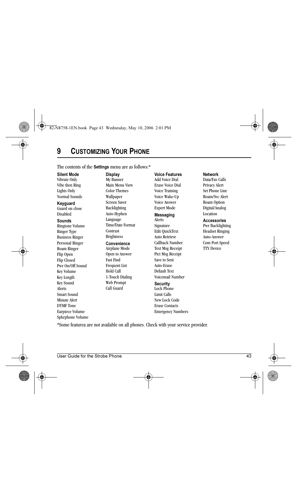 Ustomizing, Hone | Kyocera Strobe K612b User Manual | Page 51 / 80