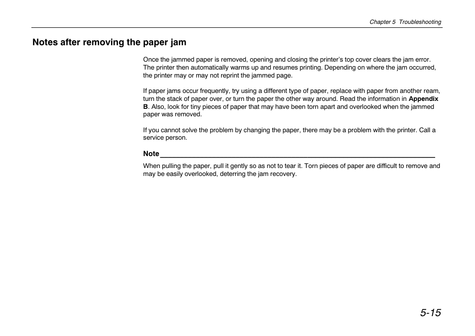 Notes after removing the paper jam | Kyocera FS-680 User Manual | Page 103 / 141