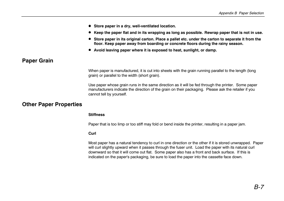 Paper grain, Other paper properties | Kyocera FS-680 User Manual | Page 113 / 141