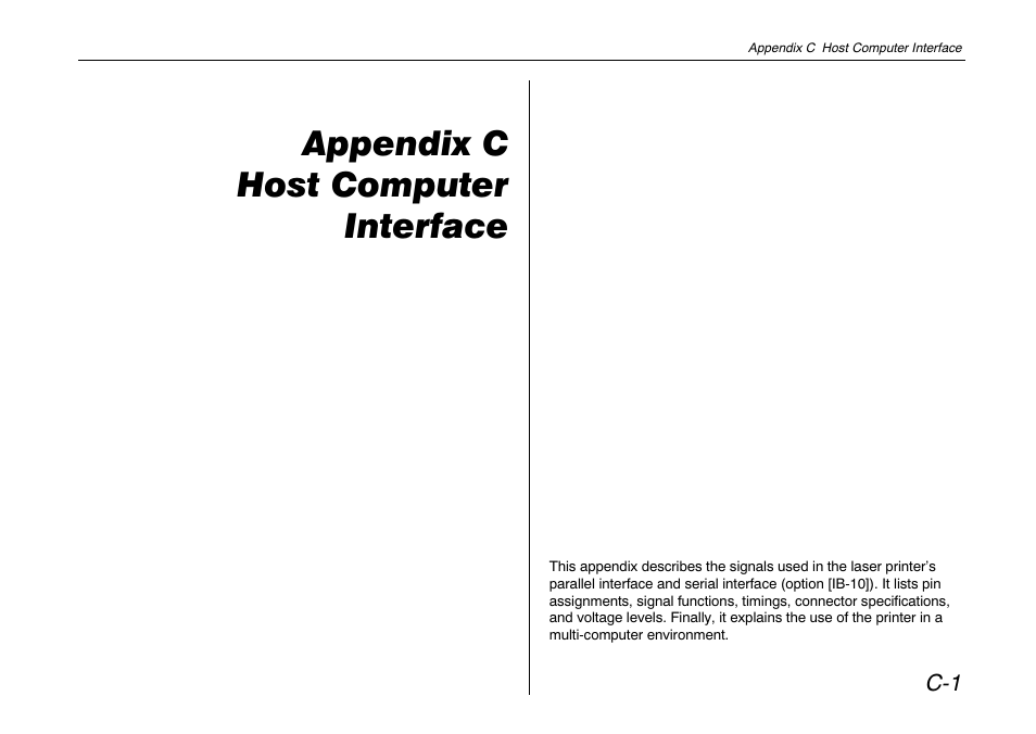 Appendix c host computer interface | Kyocera FS-680 User Manual | Page 118 / 141