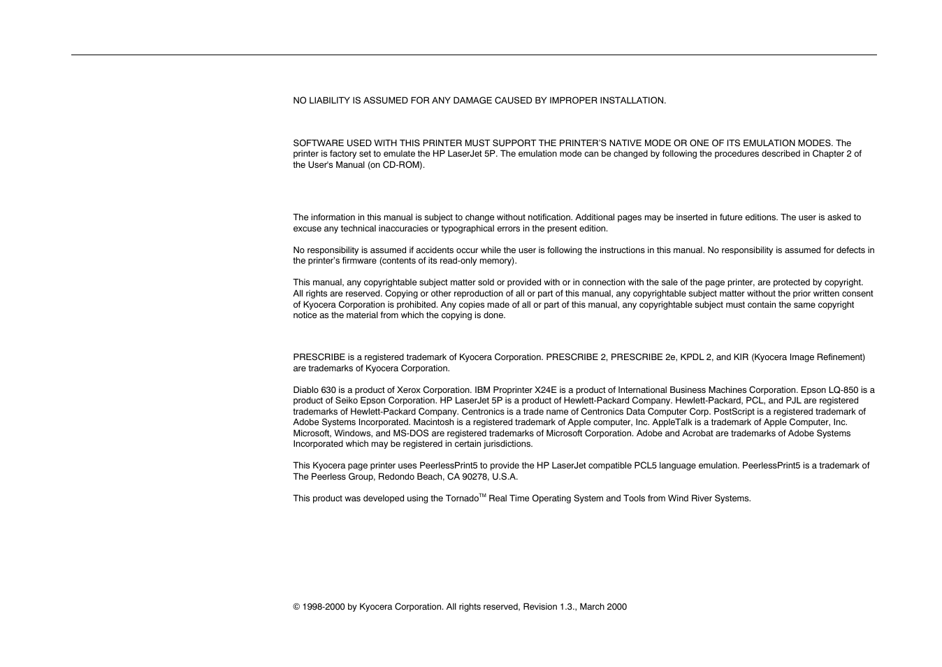 Caution | Kyocera FS-680 User Manual | Page 2 / 141