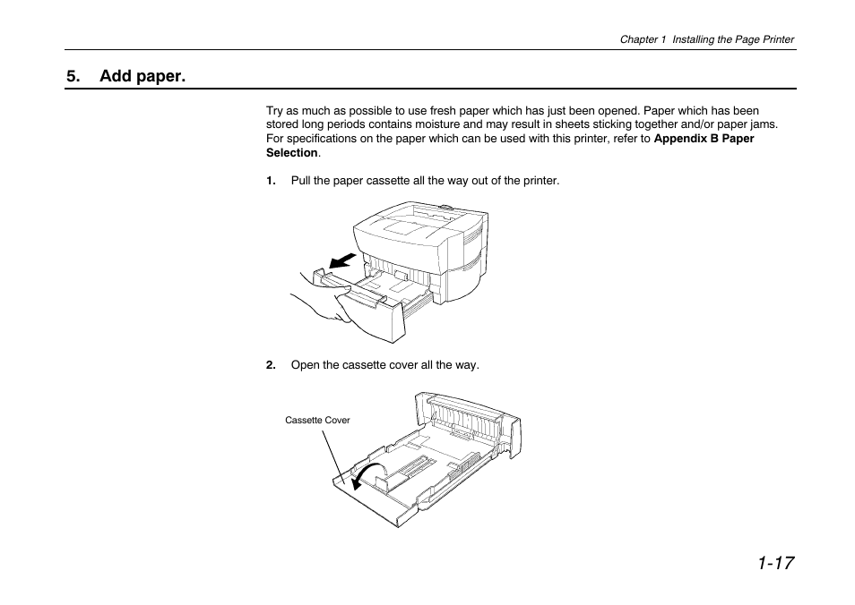 Add paper | Kyocera FS-680 User Manual | Page 36 / 141