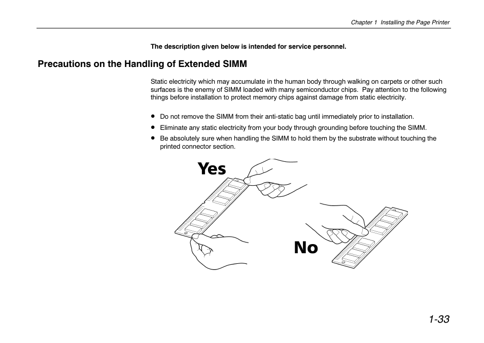 Precautions on the handling of extended simm | Kyocera FS-680 User Manual | Page 52 / 141