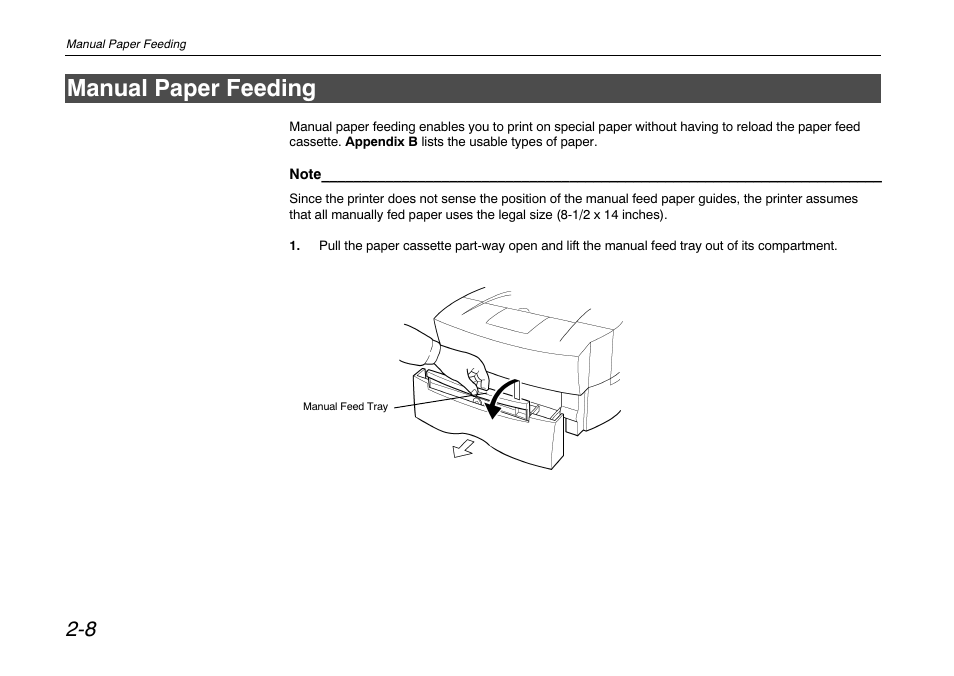 Manual paper feeding, Manual paper feeding -8 | Kyocera FS-680 User Manual | Page 66 / 141