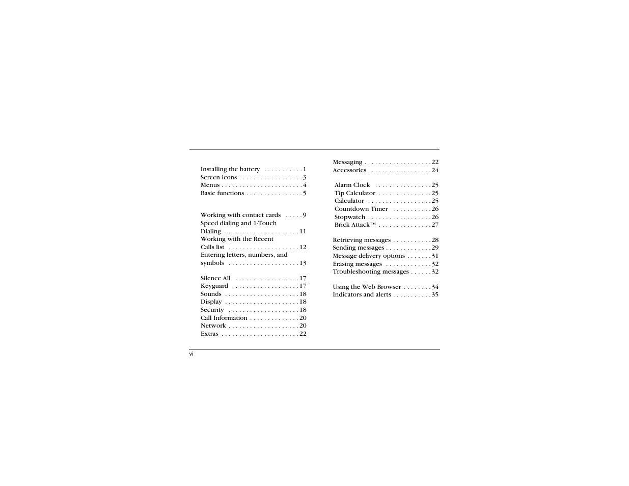 Ontents | Kyocera QCP 2035 User Manual | Page 6 / 47