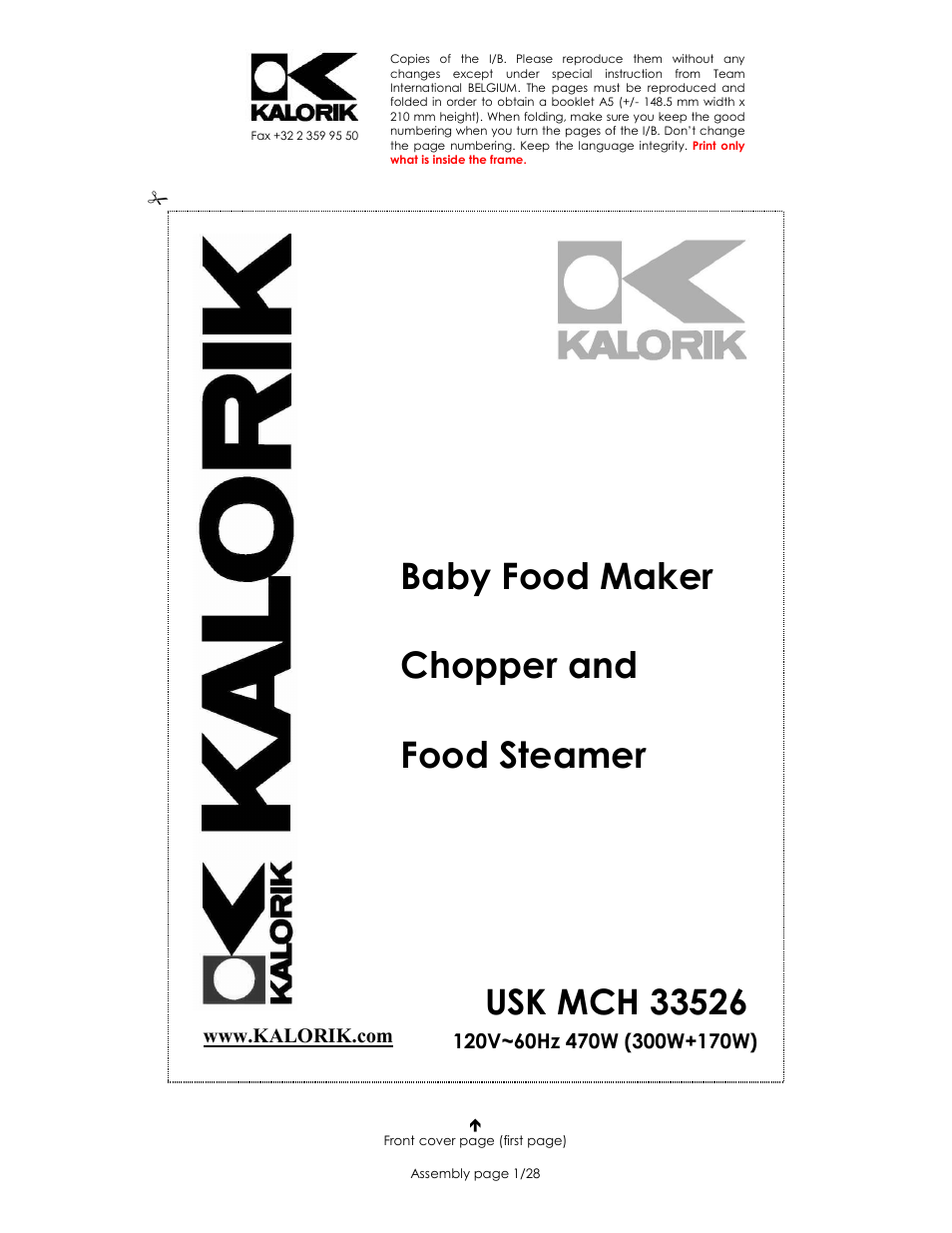 Kalorik USK MCH 33526 User Manual | 28 pages