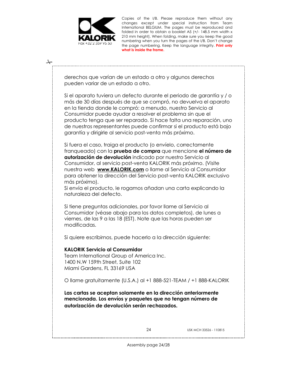 Kalorik USK MCH 33526 User Manual | Page 24 / 28