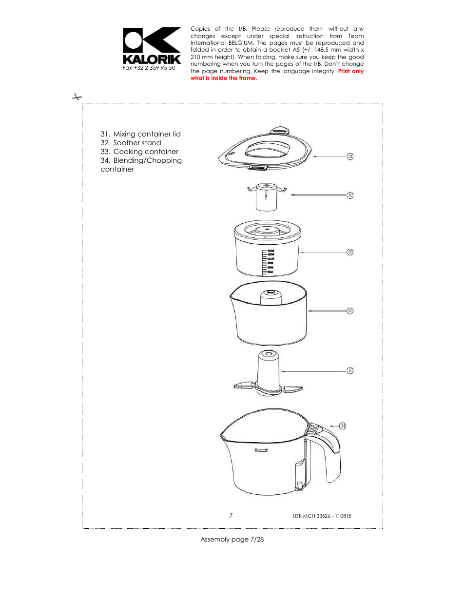 Kalorik USK MCH 33526 User Manual | Page 7 / 28
